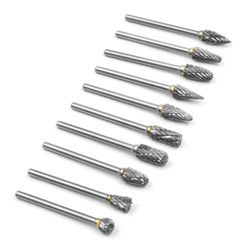 Набор Борфрез Твердосплавные 10 штук, D6 хвостовик D3 мм / Шарошки по металлу, пластику, дереву