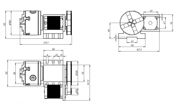 4я ось 100мм патрон 4кл. 57HS76-3004A08-D30 (5M-6-100B+rear holder)
