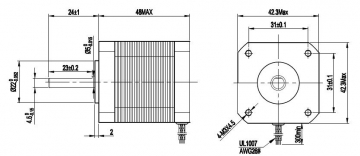 Шаговый двигатель 42HS48-1704A-001