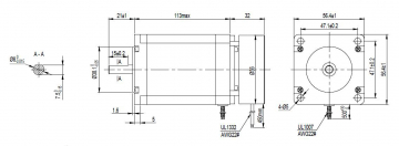 Шаговый двигатель с тормозом 57HSB115-3004A08