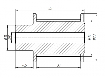 Шкив 20T-3M-20BF 5mm