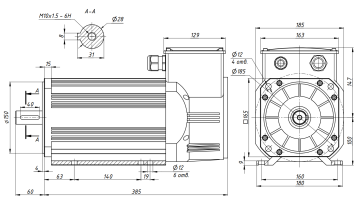 Шпиндельный серводвигатель 3,7кВт 6000rpm (комплект) 380-165L-15-60-3R7
