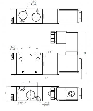 Пневмоклапан 3V110-06 DC24V