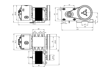 4я ось 100мм патрон 3кл. 86HS82-4504A (5M-3-100B+rear holder)