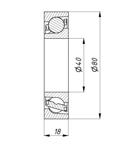 Подшипник шпинделя 7208BTN TB P5 (3 шт. в комплекте)
