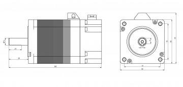 Шаговый двигатель с тормозом 86HS100-14-SC