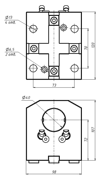 Держатель расточного инструмента BMT65-B7240 115х98х106, стационарный, осевой