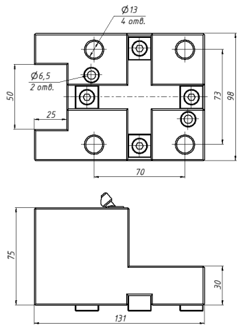Держатель токарного инструмента BMT65-C7525 95х131х75, стационарный, наружный, радиальный