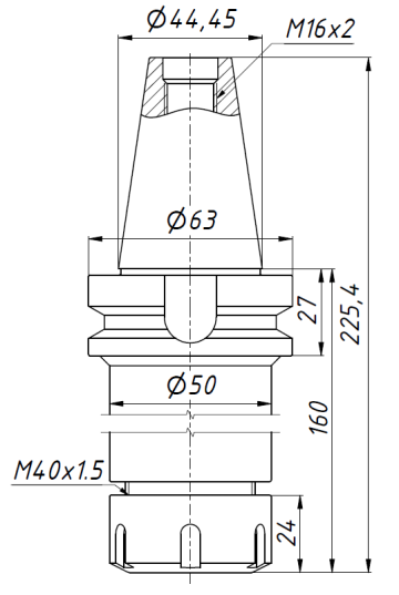 BT40-ER32-160 цанговый патрон MAS 403