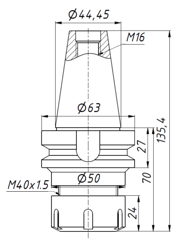 BT40-ER32-70 18PCS Патрон с набором цанг 18 шт AA(d3-20 мм)