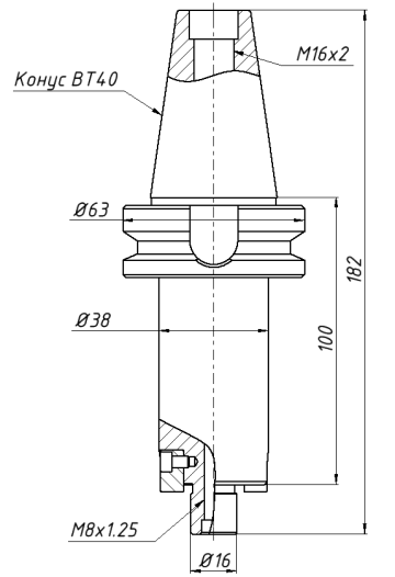 Оправка BT40-FMB16-100