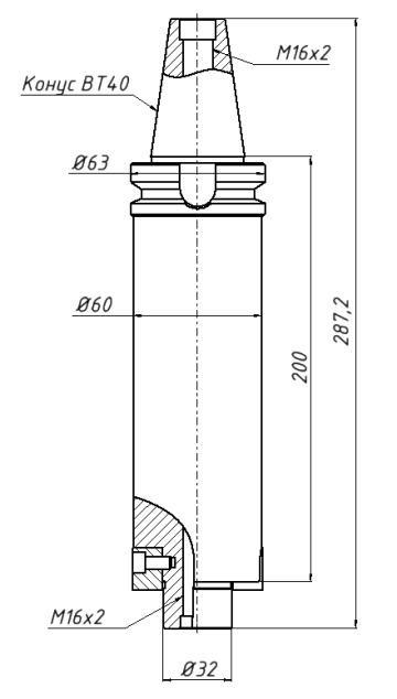 Оправка фрезерная (патрон) BT40-FMB32-200