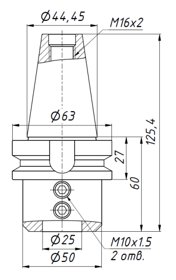 BT40-SL25-60 патрон MAS 403 Weldon