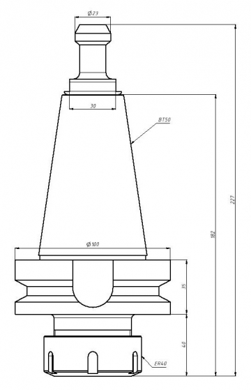 Цанговый патрон BT50-ER40-80