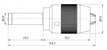 C20-APU13 Сверлильный самозажимной патрон с цилиндрическим хвостовиком