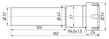 C32-ER32UM-100 Цанговый патрон цилиндрический хвостовик с гайкой UM