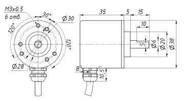 Энкодер C38S6G5-z-G24N 24v 2m