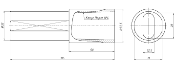 Втулка переходная (цилиндр - конус Морзе) D32-MT4