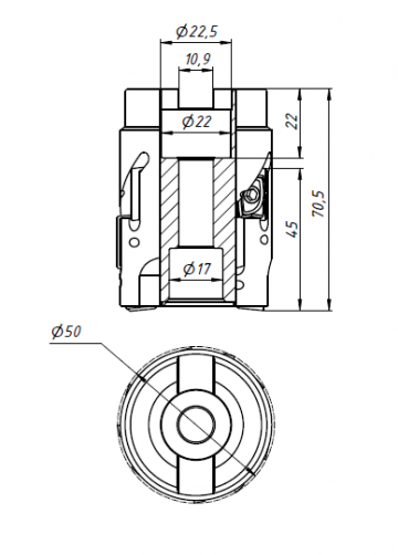ФРЕЗА НАСАДНАЯ\ТОРЦЕВАЯ EAP400R-50-22-42M-3T-9P CNC