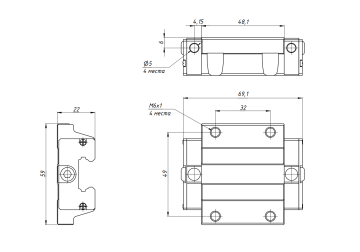 Модуль опорный Hiwin EGW20CCZAH
