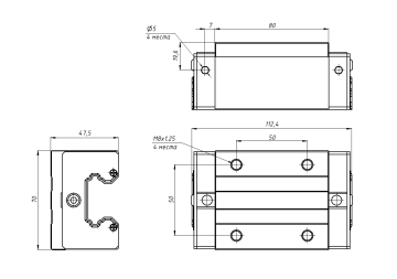Модуль опорный Hiwin HGH35CAZAC