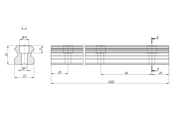 Рельс HGR25RH (2020 мм) Hiwin