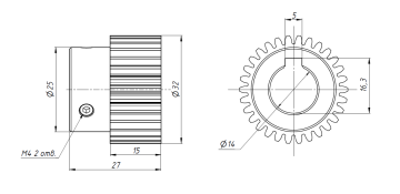 Шестерня M1-Z30-D14
