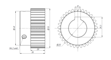 Шестерня M1.5-Z35-D25