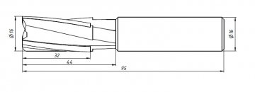 Фреза по металлу MF-K30-16*32*16*3