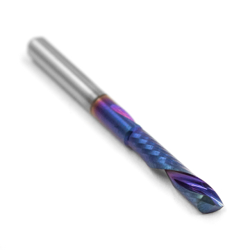 Фреза спиральная однозаходная стружка вниз MF1LXD3.15-BNC с нано-синим покрытием