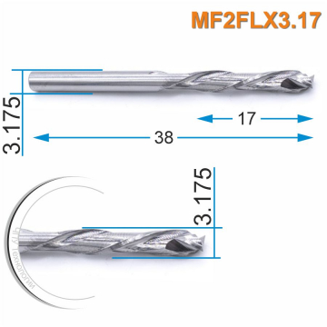 Фреза компрессионная двухзаходная Mnogofrez MF2FLX3.17