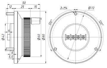 Энкодер MPG80-100-4 24VDC 100PPR