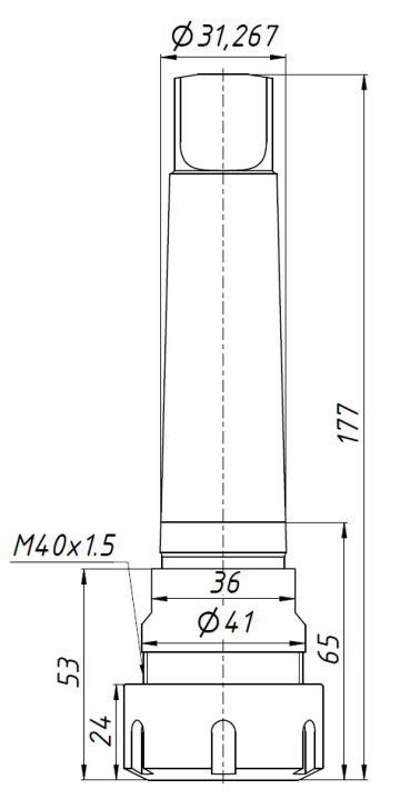 MTA4-ER32-65 цанговый патрон с конусом Морзе №4 с лапкой