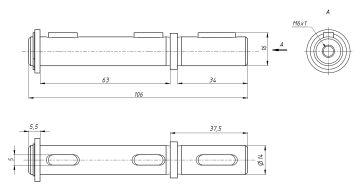 Вал редуктора NMRV30 односторонний 14мм