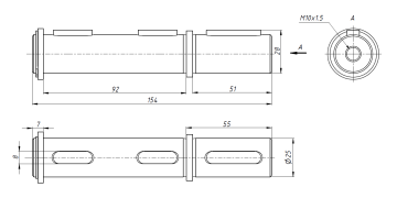Вал редуктора NMRV50 односторонний