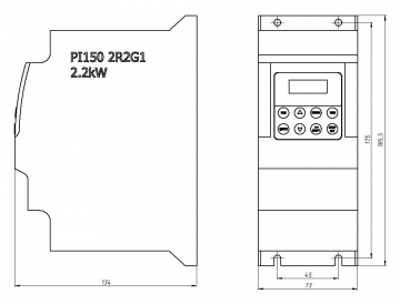 Частотный преобразователь Powtran PI150 2R2G1 2,2кВт