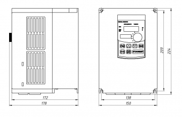 Частотные преобразователи Powtran PI9130A 004G3-4кВт 380в