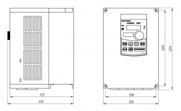 Частотный преобразователь Powtran PI9130A 2R2G1-2.2кВт