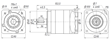 Планетарный Редуктор для серводвигателя PLF-090-L1-5-S2-P2
