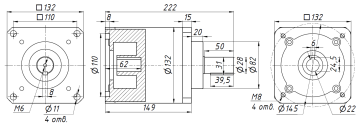 PX130-10 (PX130N010) - планетарный редуктор 130 мм