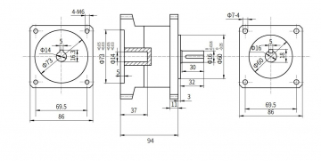 Планетарный Редуктор 86мм PX86N025 (25:1)