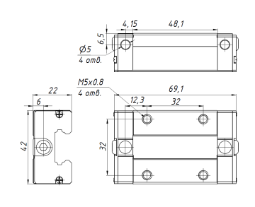 Модуль опорный Hiwin QEH20CA