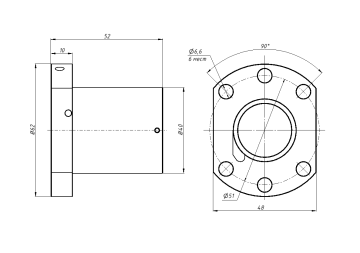 Гайка ШВП Hiwin R25-5K4-FSC