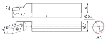 Расточная державка S16Q-SDQCR07