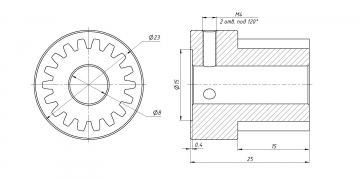 Шестерня S1-18-8 прецизионная (тип 2)