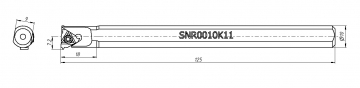 Резец резьбовой для внутренней резьбы SNR0010K11