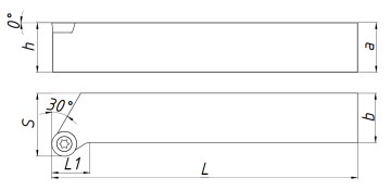 Резец для наружного точения SRGCR2525M16