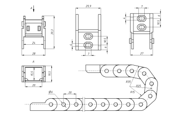 TP15x20 полузакрытый R28 (с держателями)