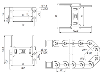 TP35x75 R100 (с держателями)
