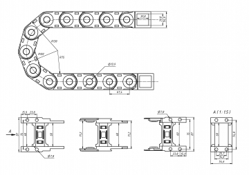 Кабель-канал гибкий TP35x60 R75 (с держателями)